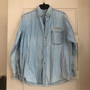 Vintage Women in Aviation Denim Button Up Top (AS IS)